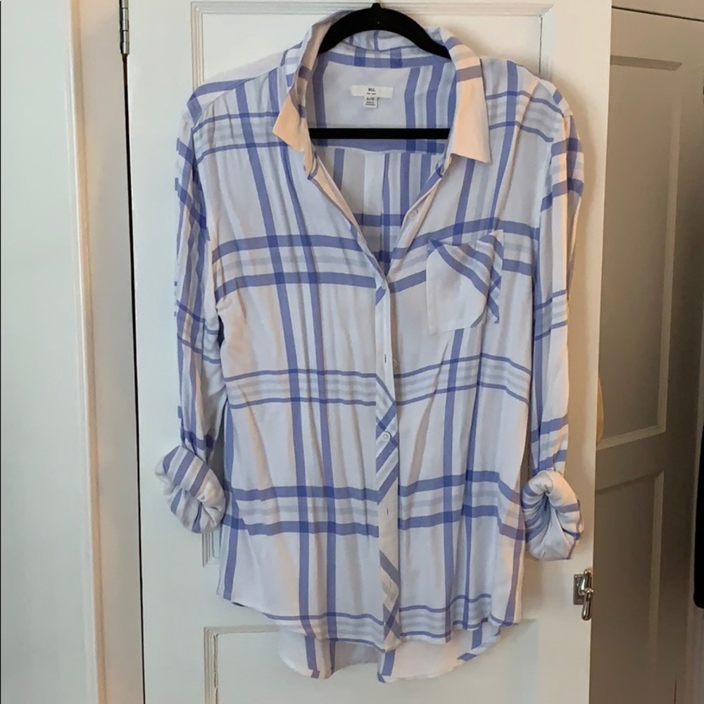 Blue and white flannel